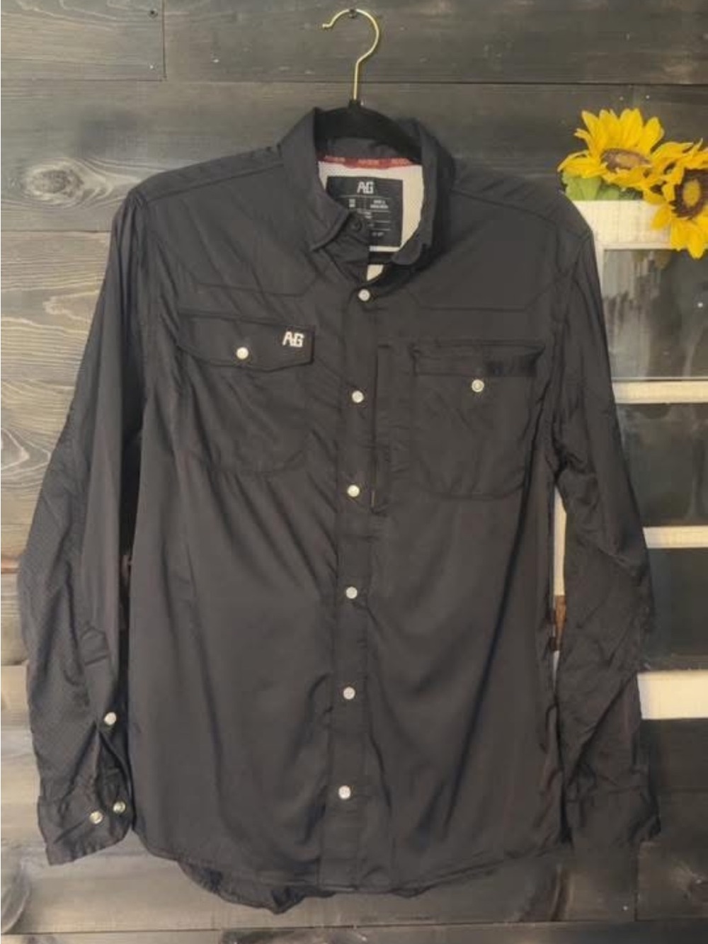 AG Black Button-Up Long Sleeve Shirt